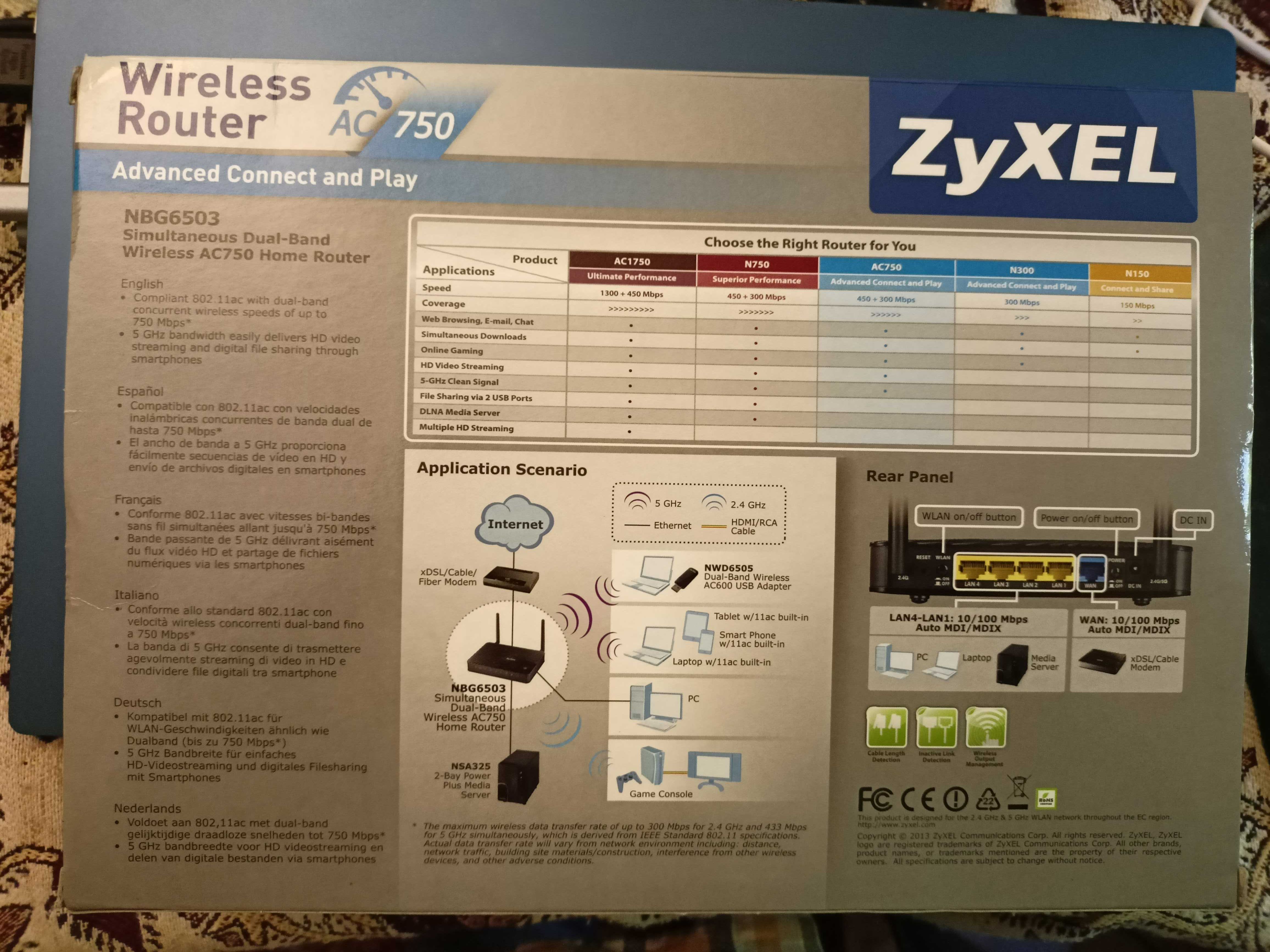 Router sygnału WiFi   ZYXEL AC 750