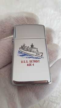 Zapalniczka Zippo Slim 1996r. USS Detroit AOE4. Nowa.
