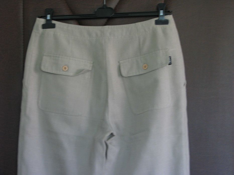 Szwedy  na lato beżowe bawełna i len - r. M