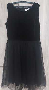 Sukienka dziewczęca bez rękawów, czarna roz 164