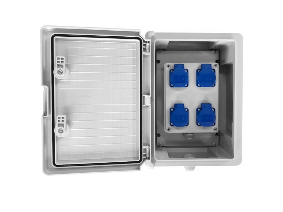 Rozdzielnica hermetyczna IP65 gotowa, gniazda 4x16A 230V z uziemieniem