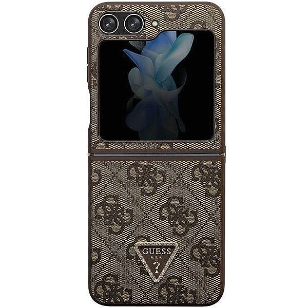 Etui Guess Leather 4G Triangle Strass na Samsung Galaxy Z Flip 5 - brą