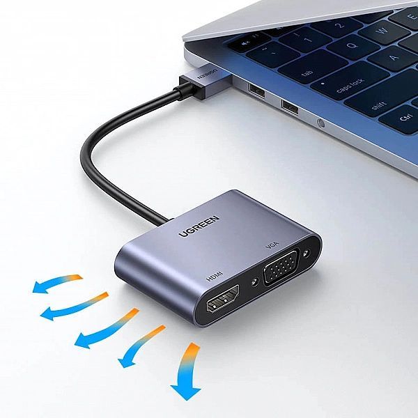 Przejściówka Ugreen Cm449 Usb - Hdmi 1.3 (1920x1080/60Hz), Vga 1.2 (19
