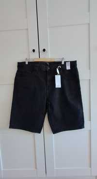 Nowe męskie czarne jeansowe krótkie spodenki House roz 36