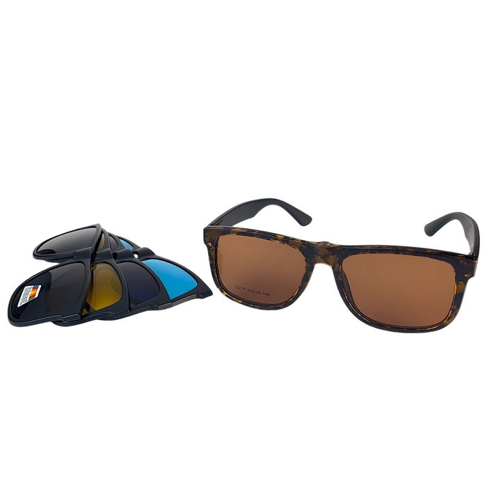 Okulary Oprawki Przeciwsłoneczne + 5 Nakładek Polaryzacyjnych Magnes