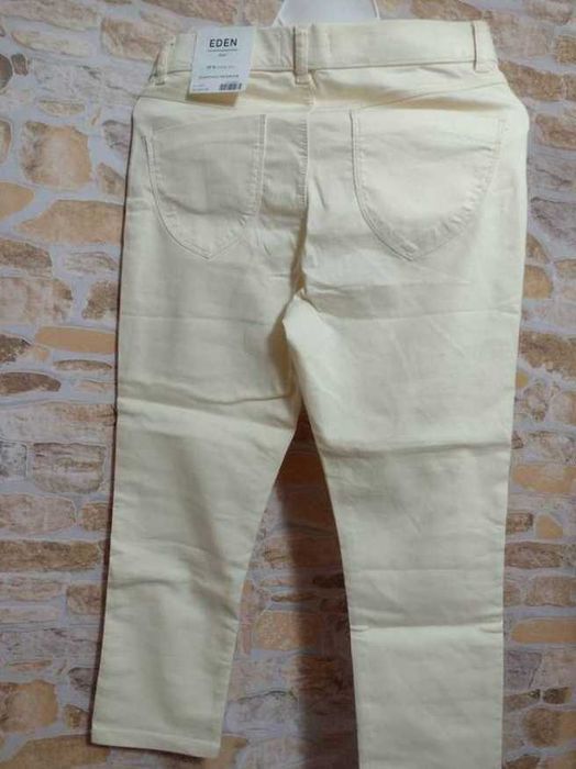 (38/M) Ekskluzywne, żółte spodnie za kolano, rybaczki z Londynu, NOWE