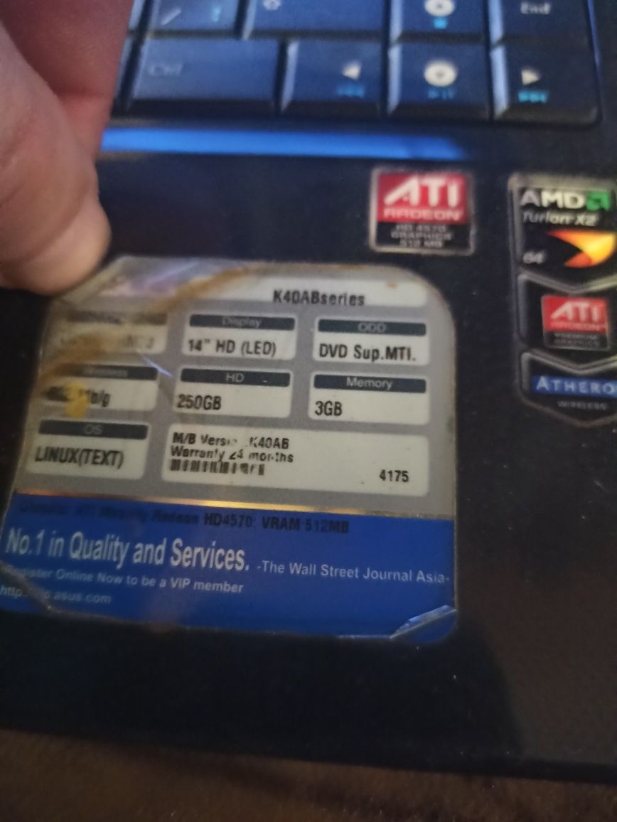 Обменяю ноутбук. ASUS K40AB