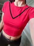 Crop top Czerwień Wyjątkowy New Yorker
