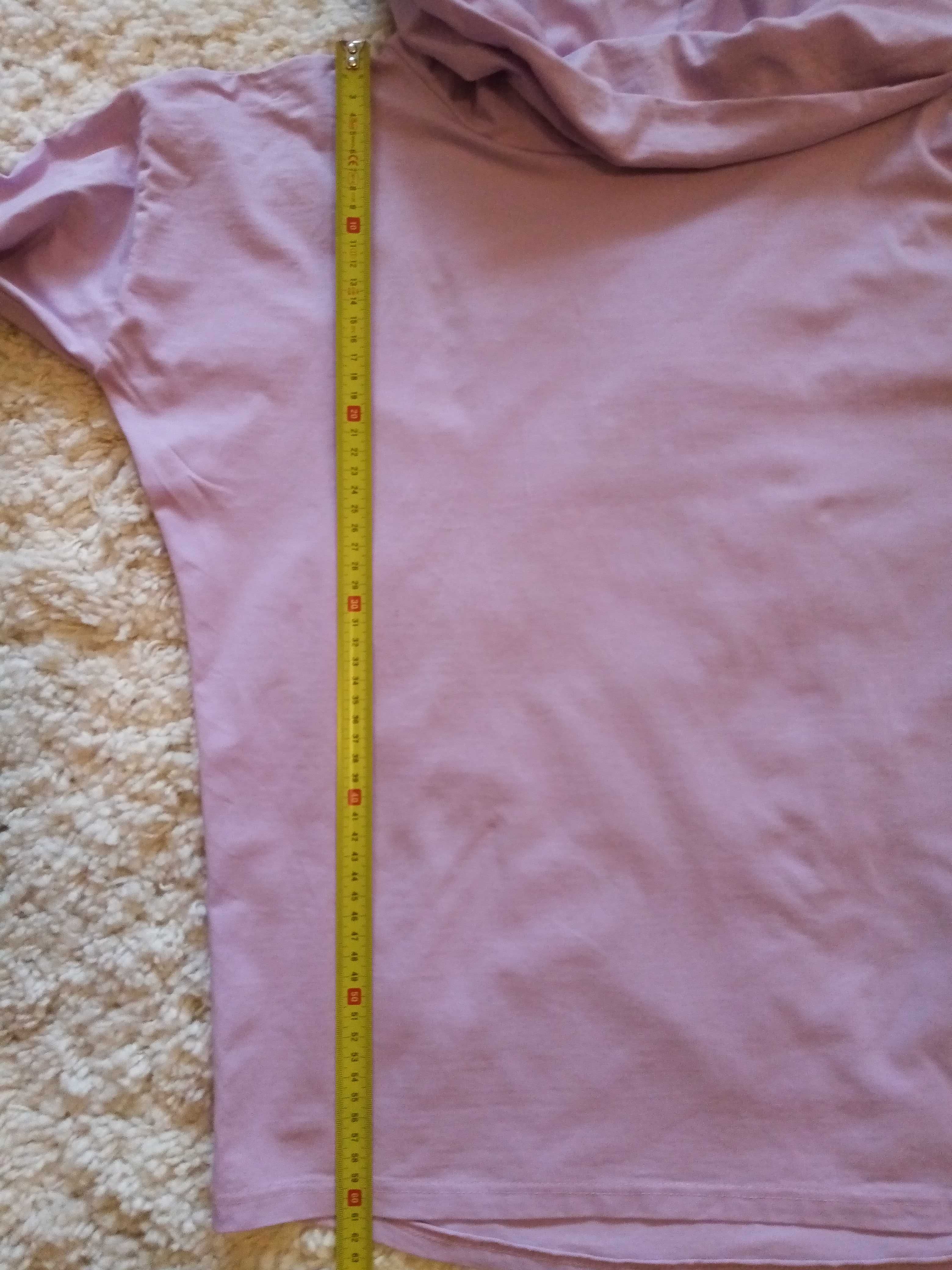 Bluzka bluza liliowa kaptur S M handmade vintage boho