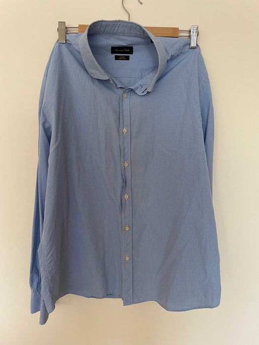 Niebieska koszula w kratkę Massimo Dutti