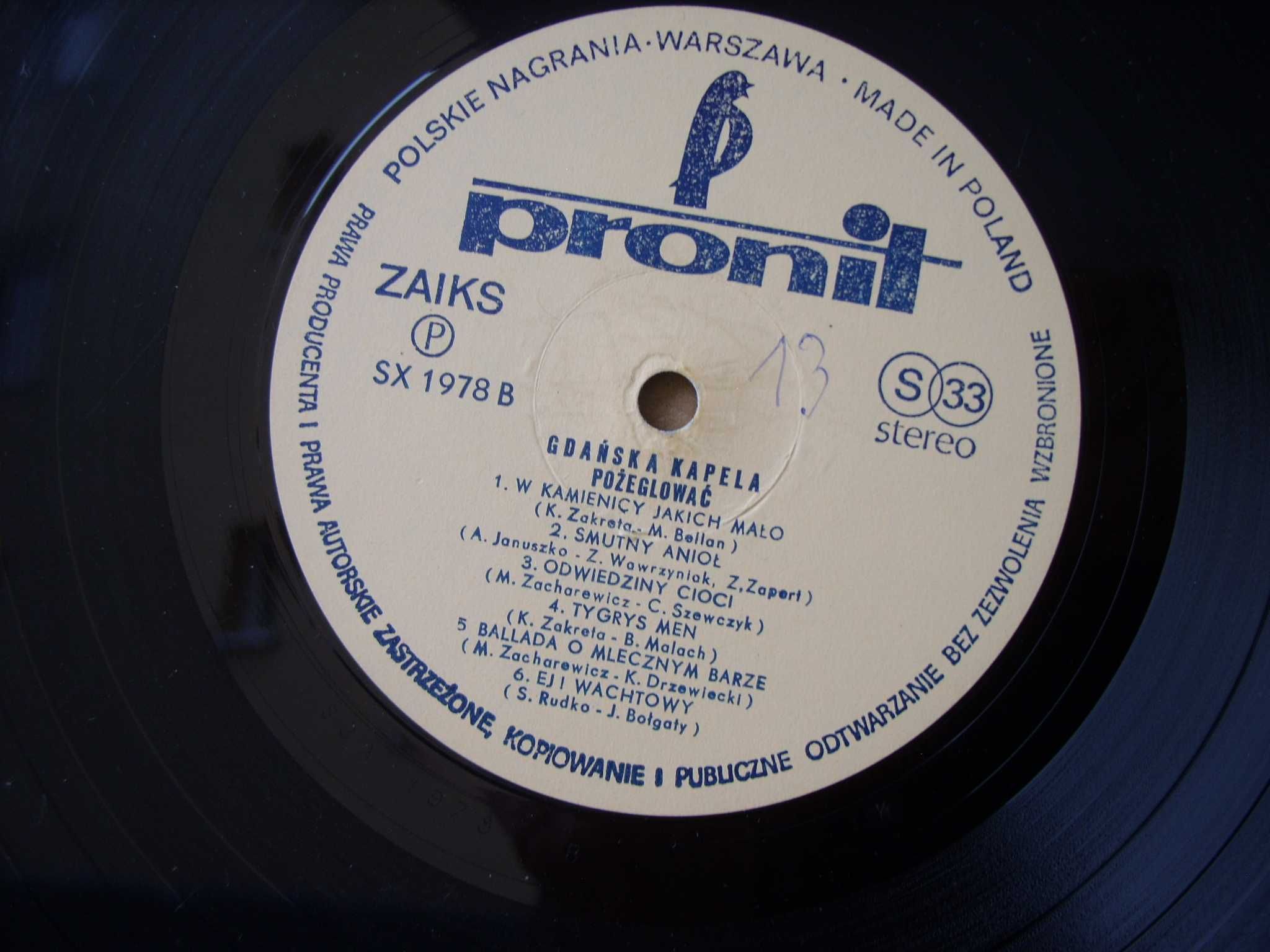 6. LP; Gdanska kapela-- Pozeglowac; Pronit SX 1978.