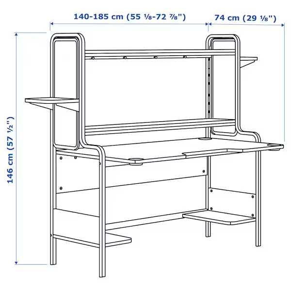 FREDDE Biurko gamingowe Ikea 140/185x74x146 Nowe ! !! w kartonach