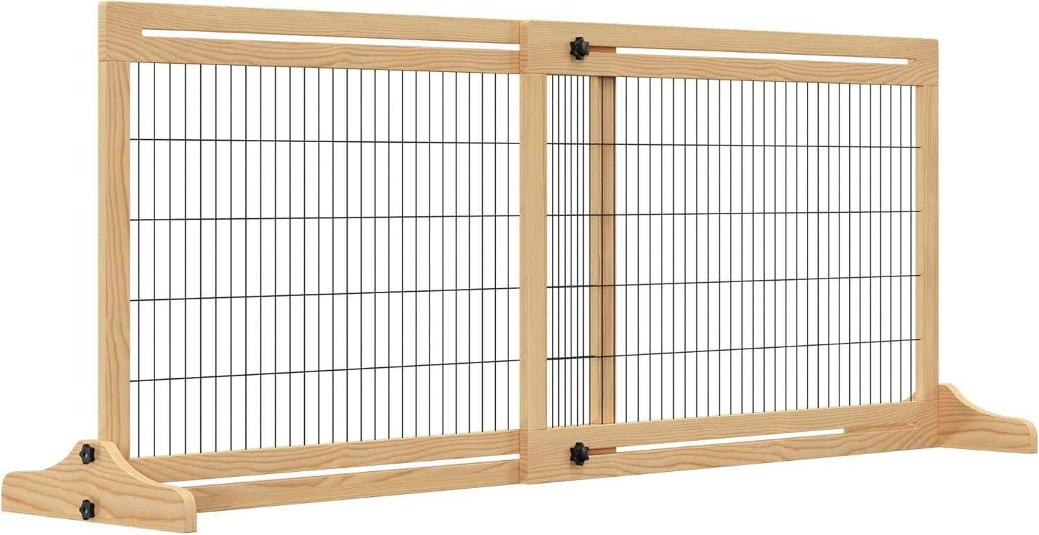 ENVIO GRÁTIS - Barreira Madeira extensível 104-183x36x69cm, cerca