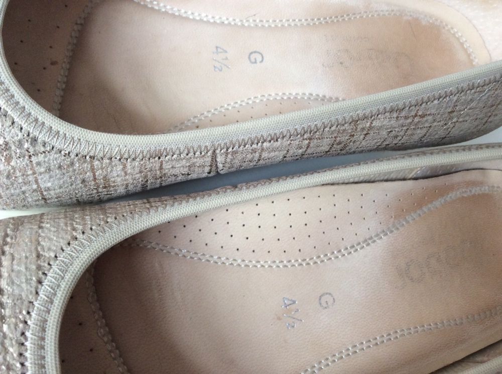 GABOR czółenka damskie espadryle 37 / 38 gold style