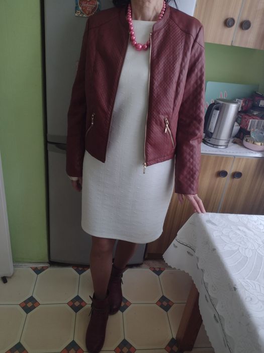 (42/XL) Ekskluzywna, skórzana, francuska kurtka ramoneska/ jak NOWA