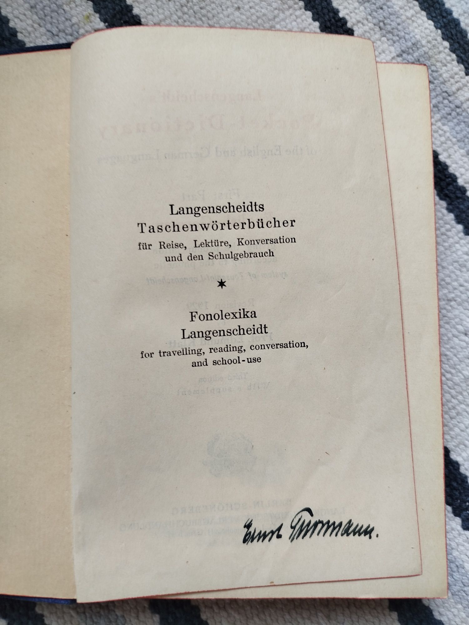 Słownik angielsko-niemiecki z 1929 roku