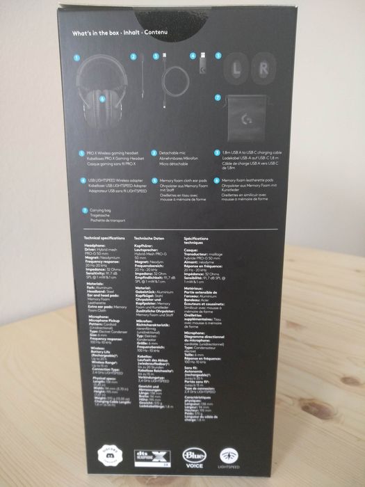 Headphones/ Auscultadores Logitech PRO X wireless