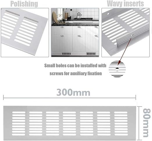 gurxi 3 szt. kratek wentylacyjnych 30 x 8 cm aluminiowa