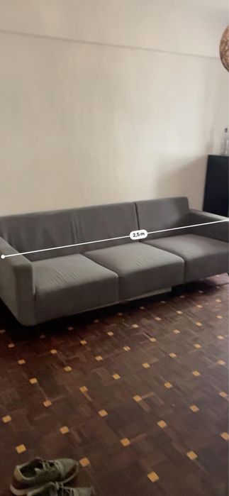 Sofá 3 lugares - Cinzento