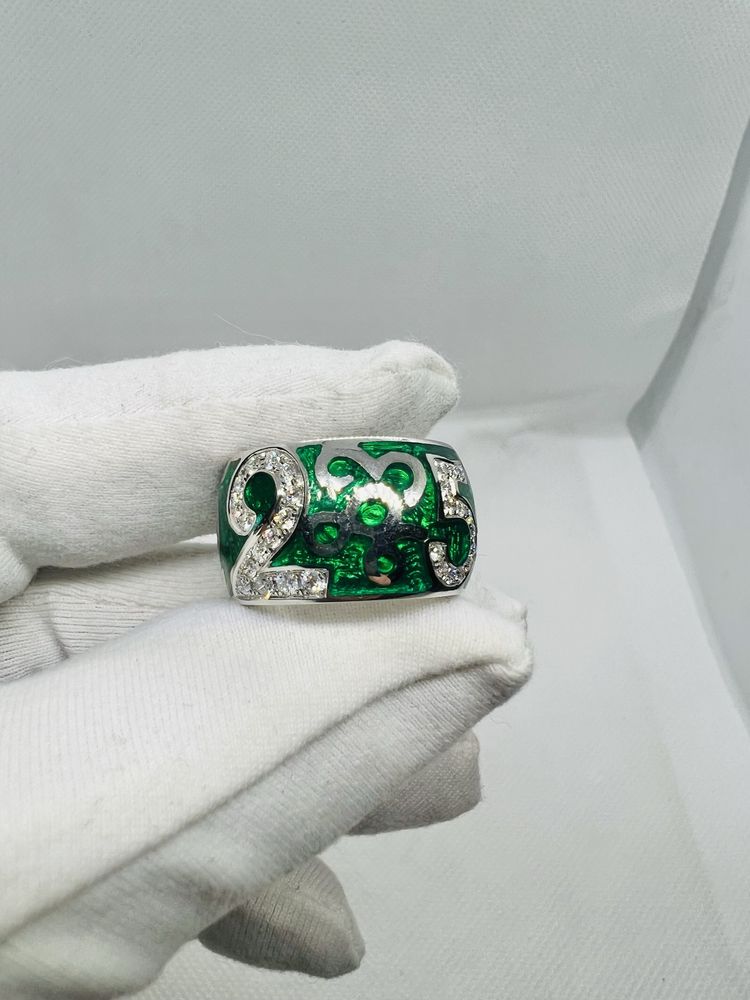 Золота каблучка FRANCK MULLER з діамантами 0.60 карат. Емаль. Оригінал