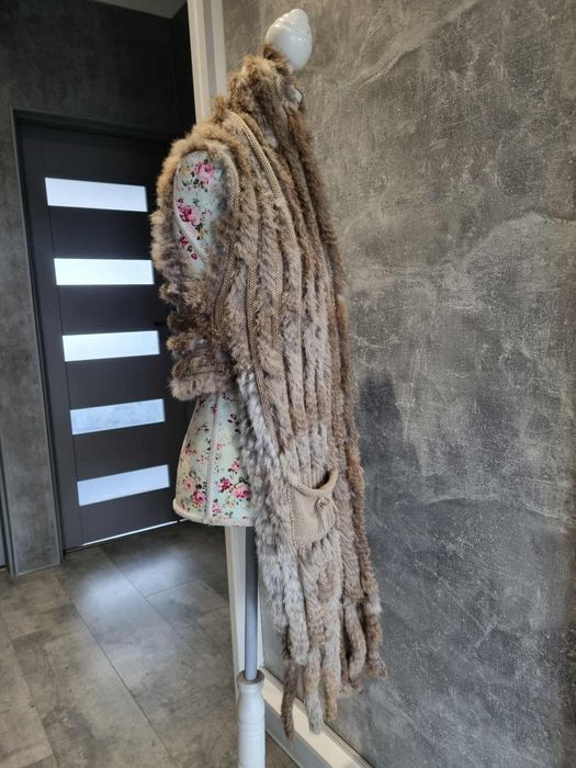 Futrzana kamizelka futro naturalne królik