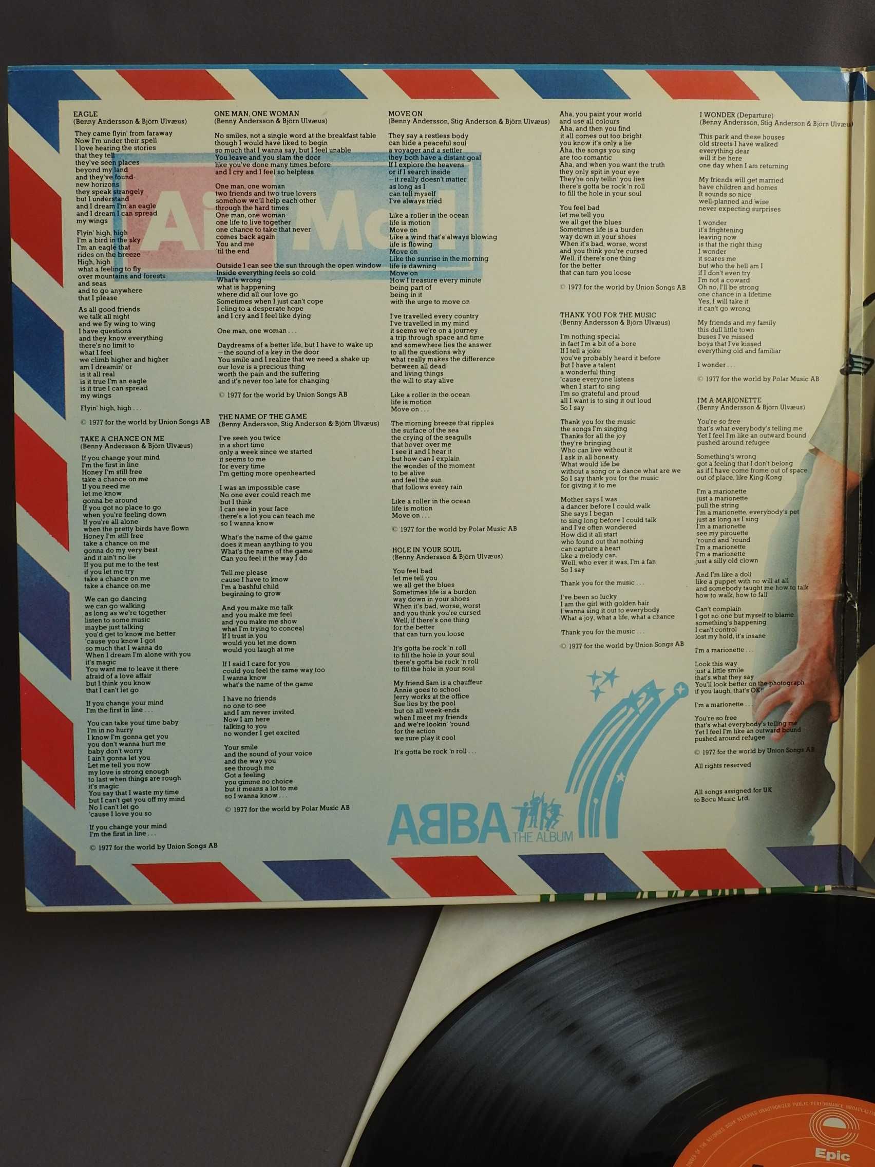 ABBA The Album LP Британская пластинка 1977 UK NM 1st press оригинал