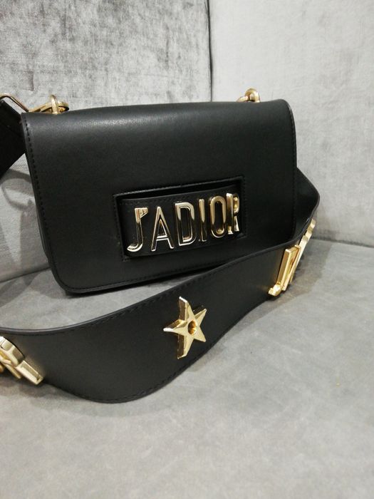 Torebka klasa Dior J'adior klasyk czarna kopertówka złote logo