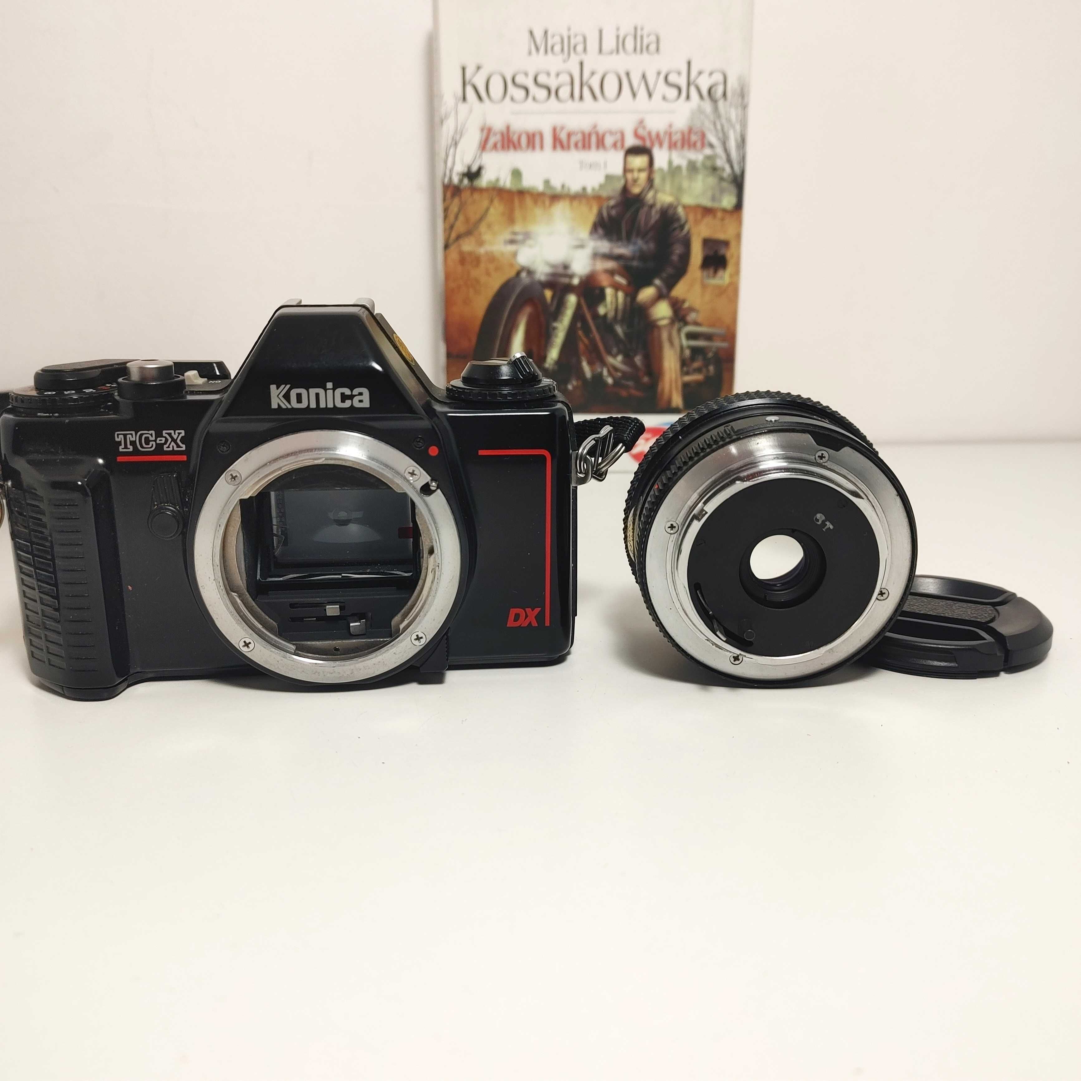 Ostatnia Lustrzanka analog KONICA Czarna KONICA TC X lens Hexar 28mm