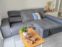Sofá Chaise Longue Cinzento 2 anos uso