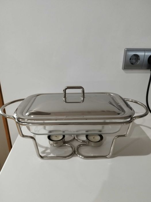 Assadeira vidro e inox (semi novo)