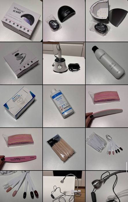 zestaw do robienia paznokci(manicure hybrydowy) semilac +półka w zesta