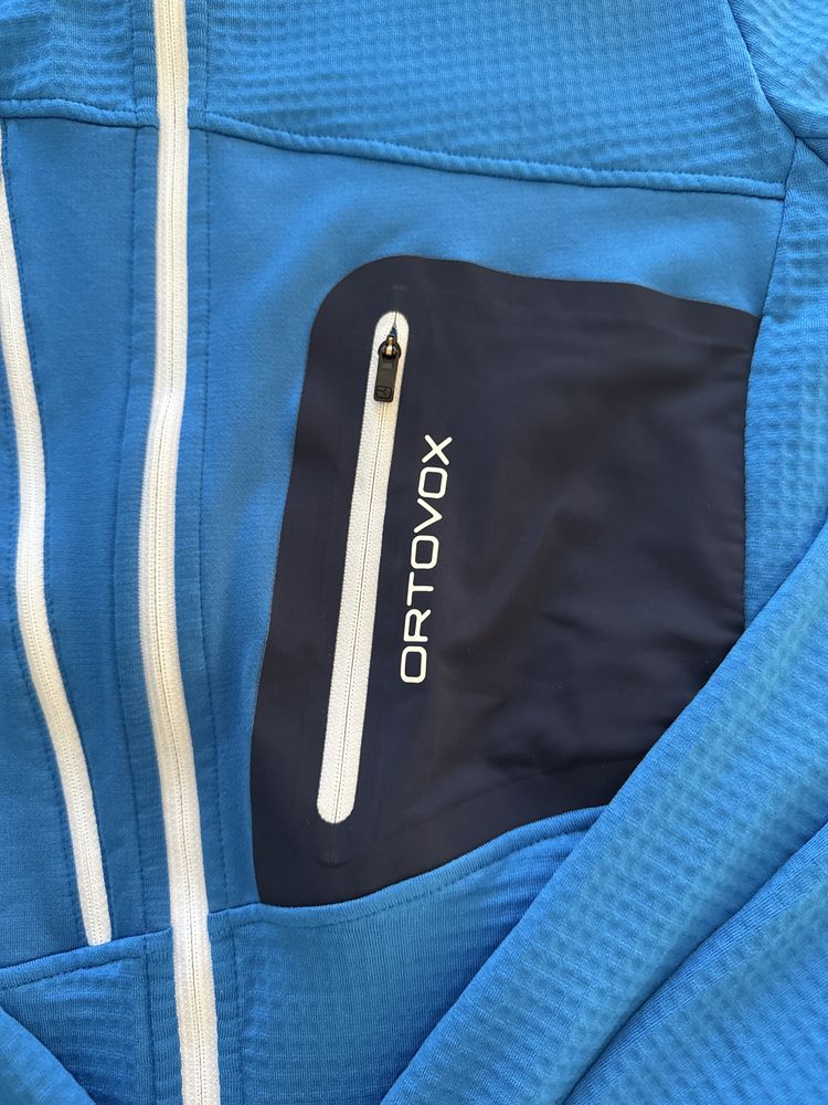 Bluza z kapturem Ortovox Fleece Grid Hoody - safety blue XL