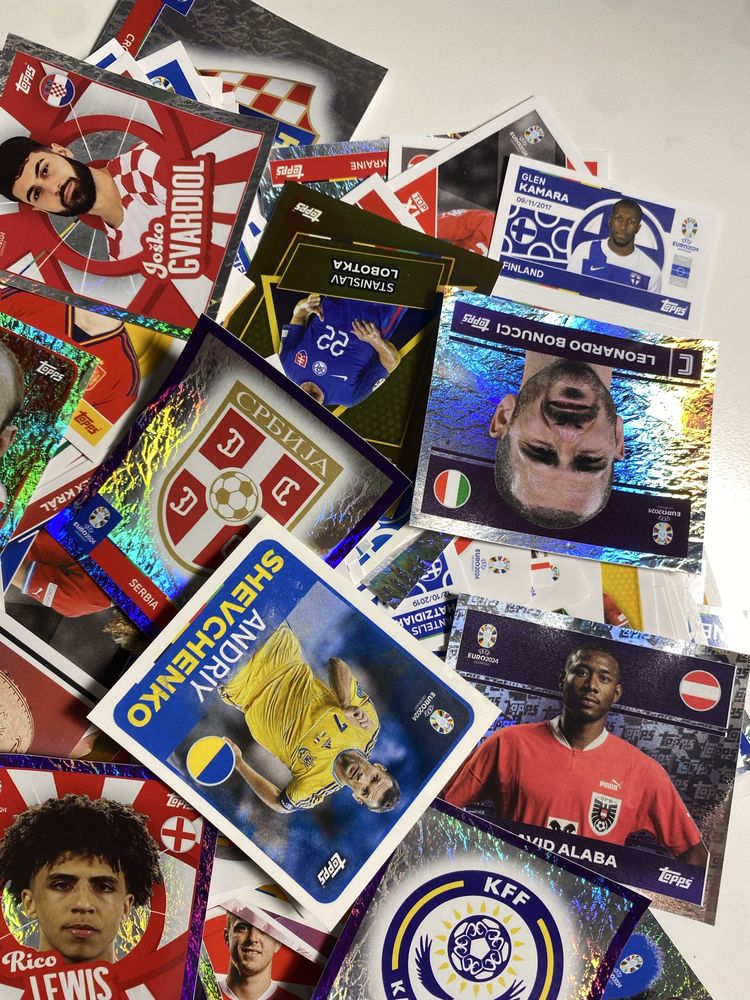 Cromos regulares da Topps do Euro 2024