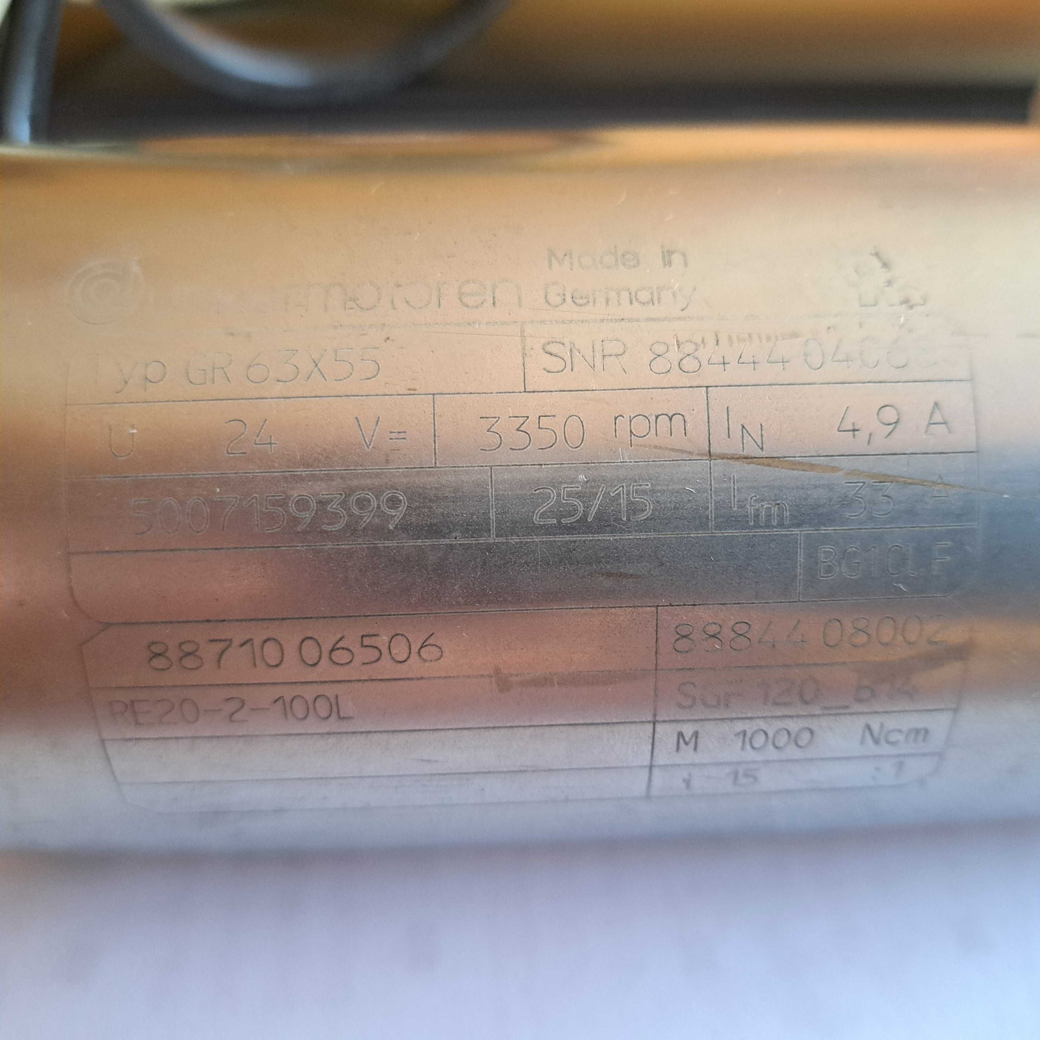 Silnik typ GR 63 x 55 do prasy krawędziowej Darley