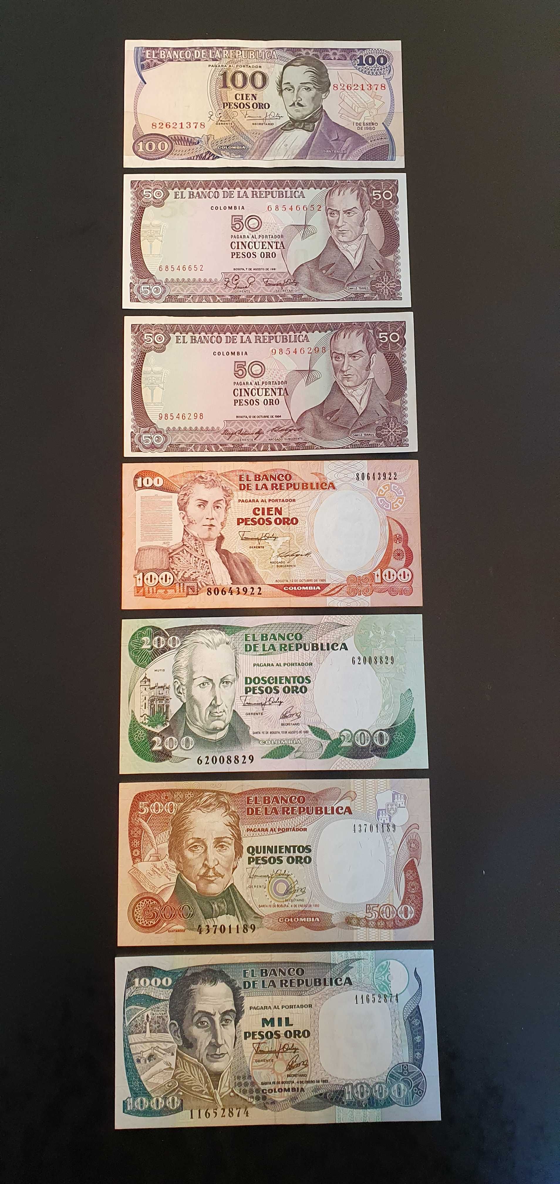 Notas de banco de diversos países do mundo