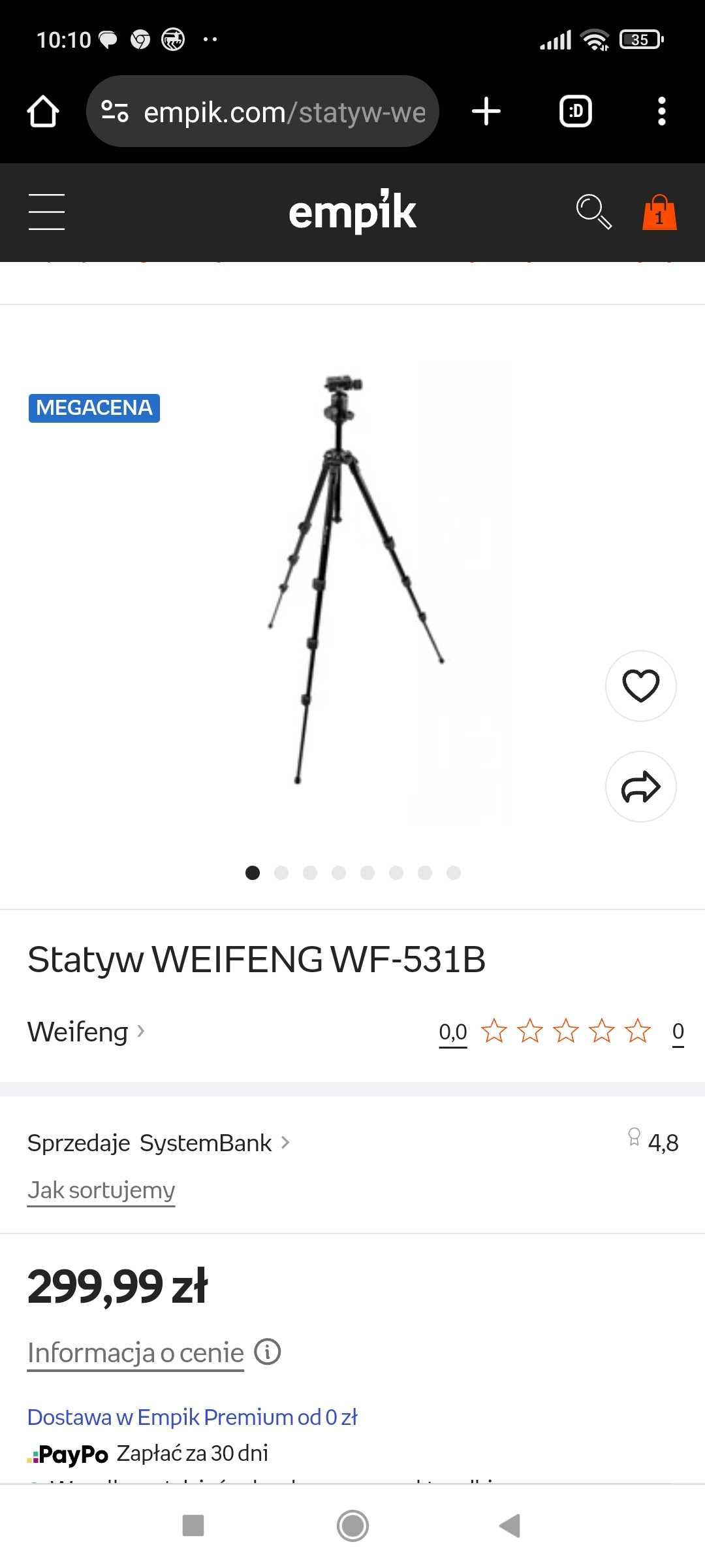 Statyw fotograficzny z pokrowcem, Weifeng WF531B