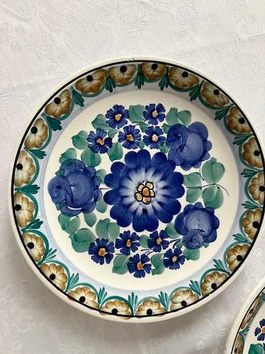 Zestaw 2 talerze z Włocławka ręcznie malowane lata 60-70.