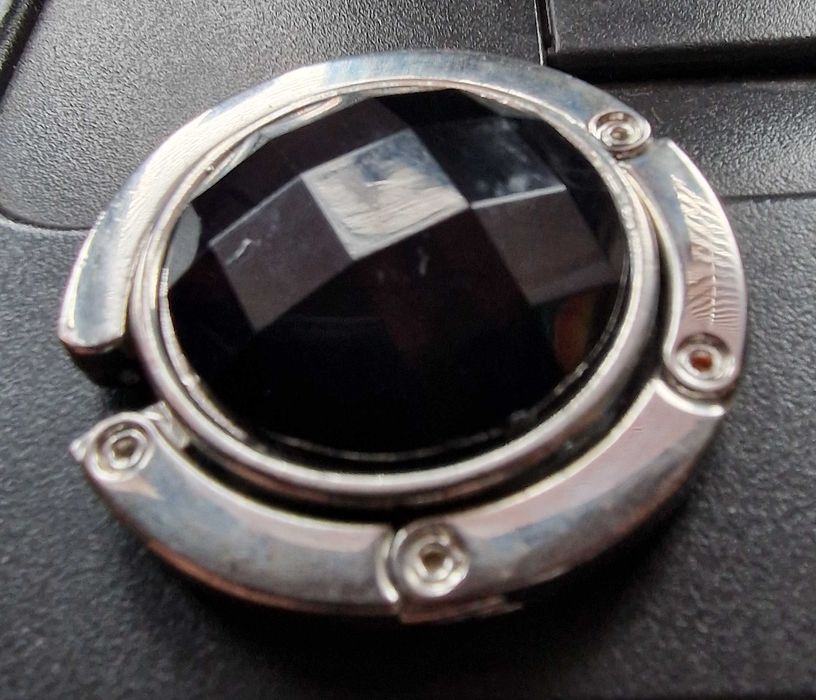 Składany uchwyt haczyk wieszak podblatowy na torebkę, a’la brylant