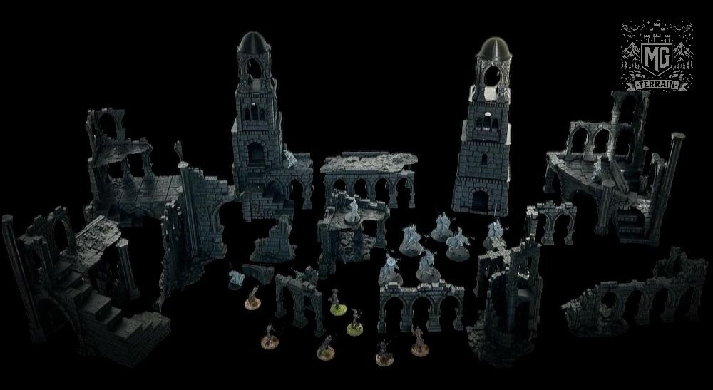 Zestaw Ruin Makiety do Gry bitewnej Druk3D ME SBG LotR WH40k Aos Saga
