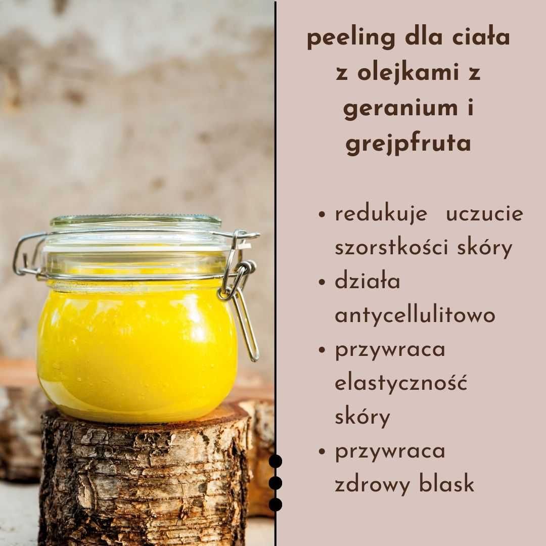 ZESTAW PEELINGÓW do twarzy i ciała z olejkami eterycznymi 500 i 120ml