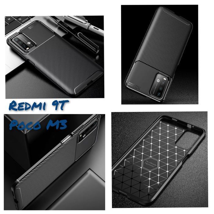 Capa T/ Carbono P/ Xiaomi Redmi 9T / Poco M3 / Xiaomi Mi 10 Lite