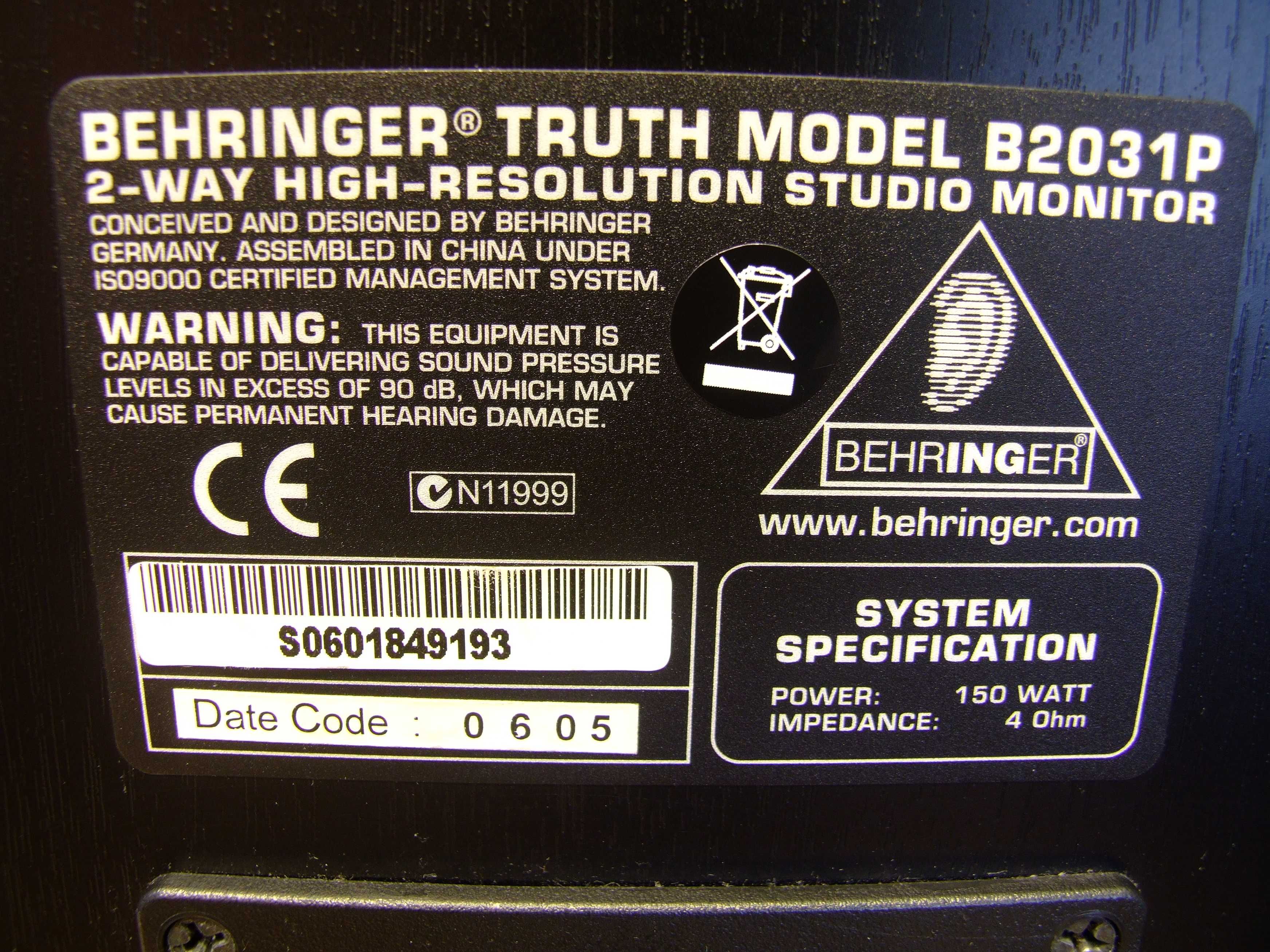 Акустична система монітори Behringer Truth B2031P. Без передплати