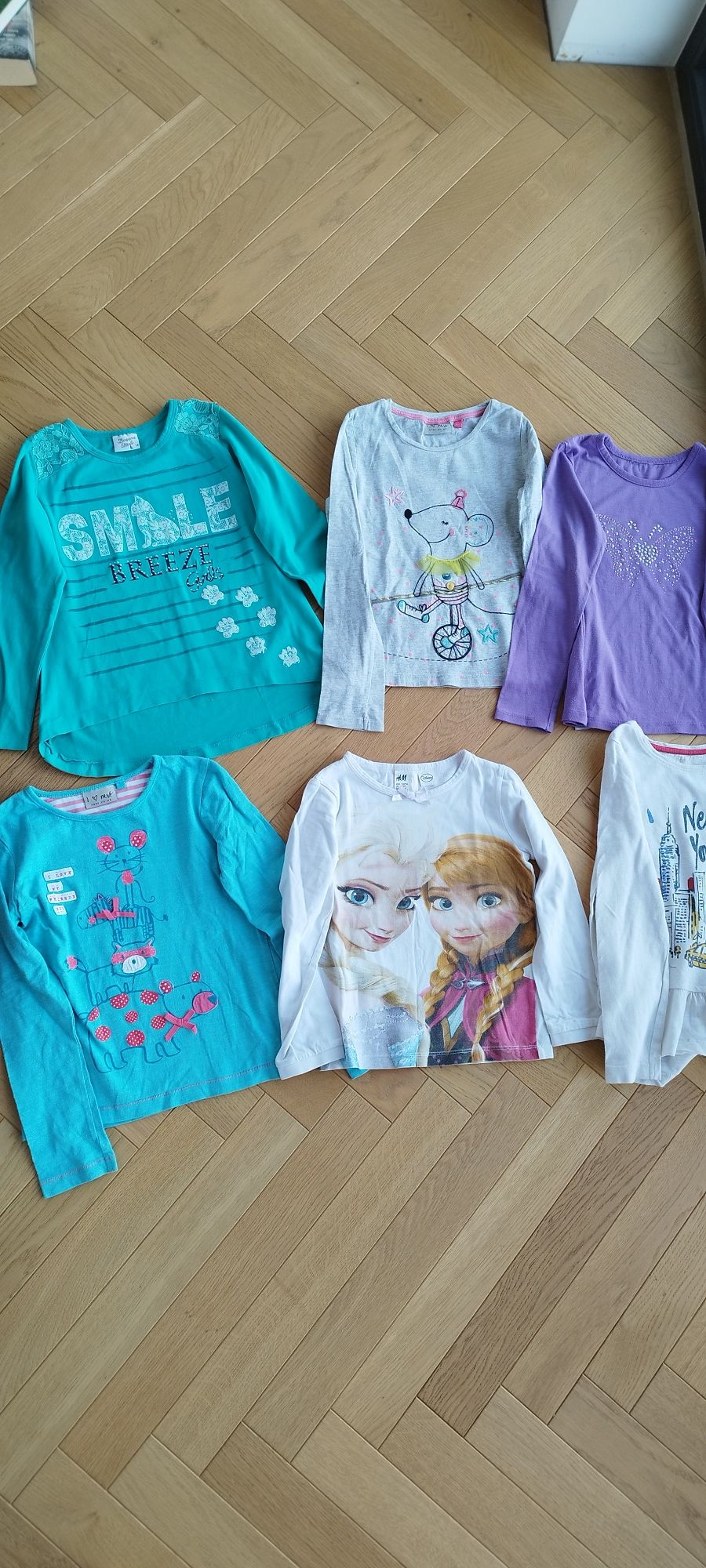 Zestaw koszulek z długim rękawem myszka kotek elsa Anna kraina lodu