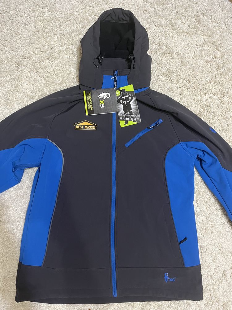 Чоловіча куртка CXS SACRAMENTO softshell, серо-синяя