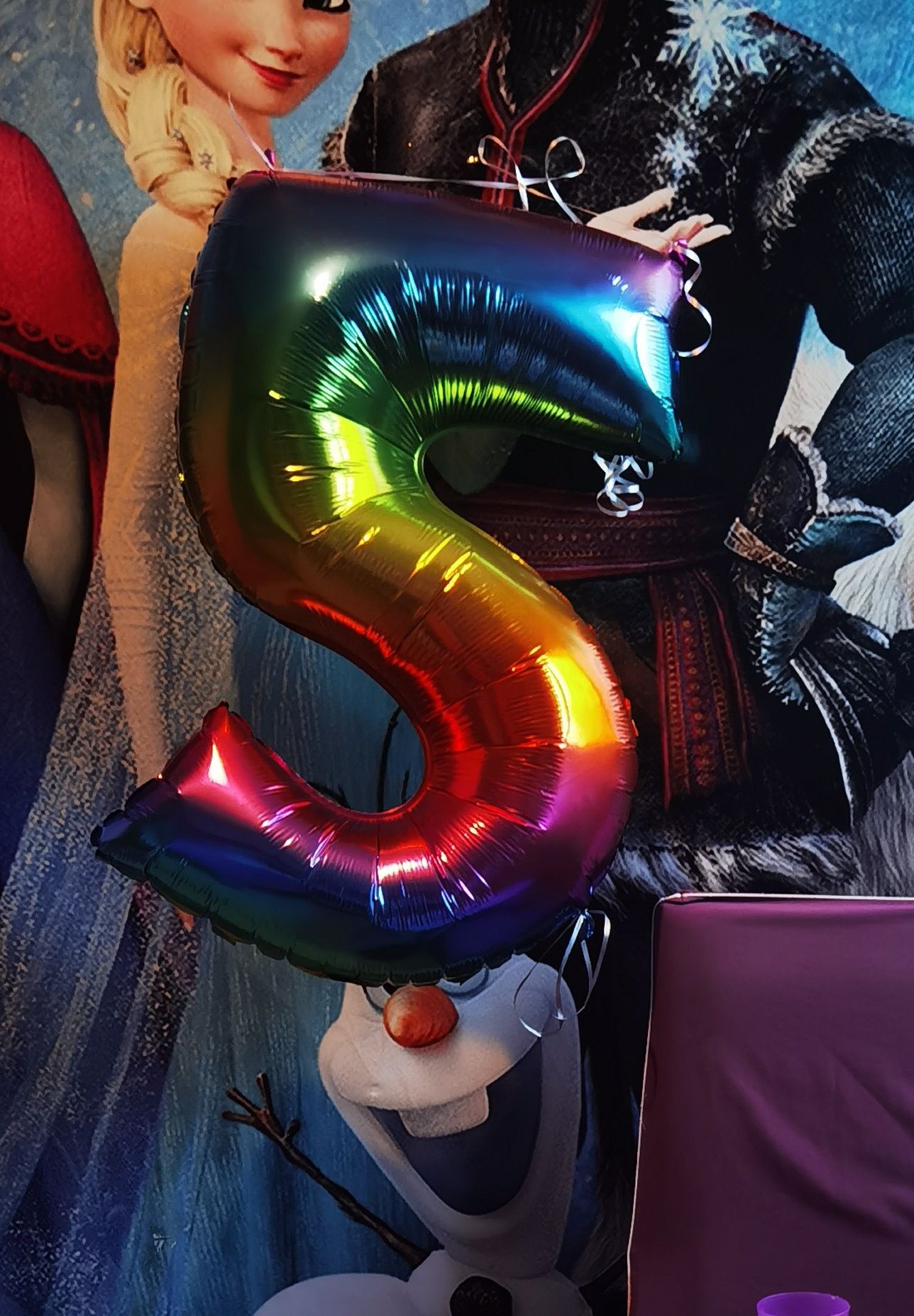 Balon tęczowy cyfra 5 XXL 100 cm