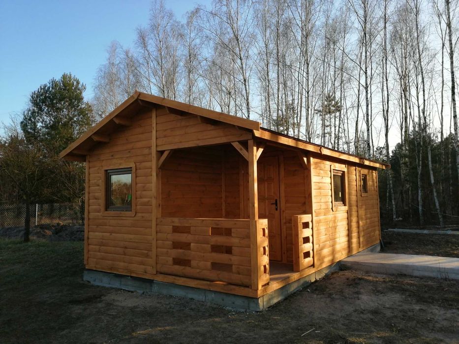domek drewniany, ogrodowy, letniskowy do 35m2, parterowy, kryty gontem