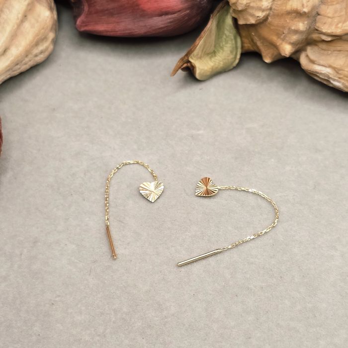 Złote kolczyki.  Nowe.  Próba 585 .