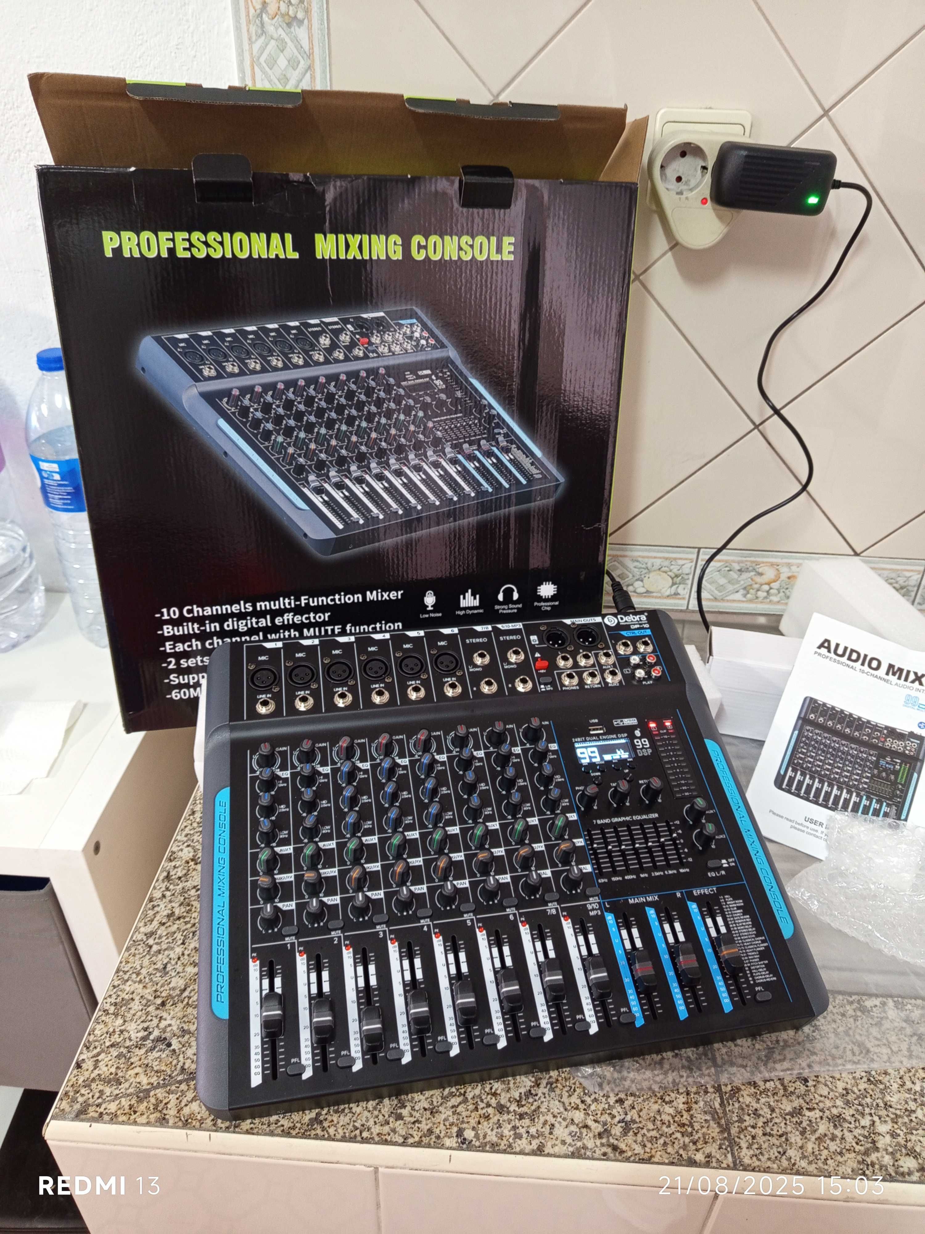 Mesa de Áudio Debra 10 99 DSP USB Bluetooth 5.1 Nova
