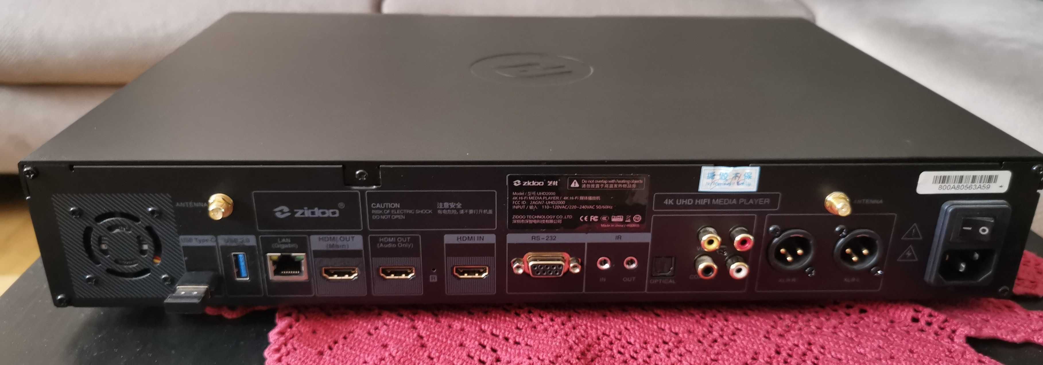 Zidoo UHD2000 odtwarzacz multimedialny Hi Fi, 4K