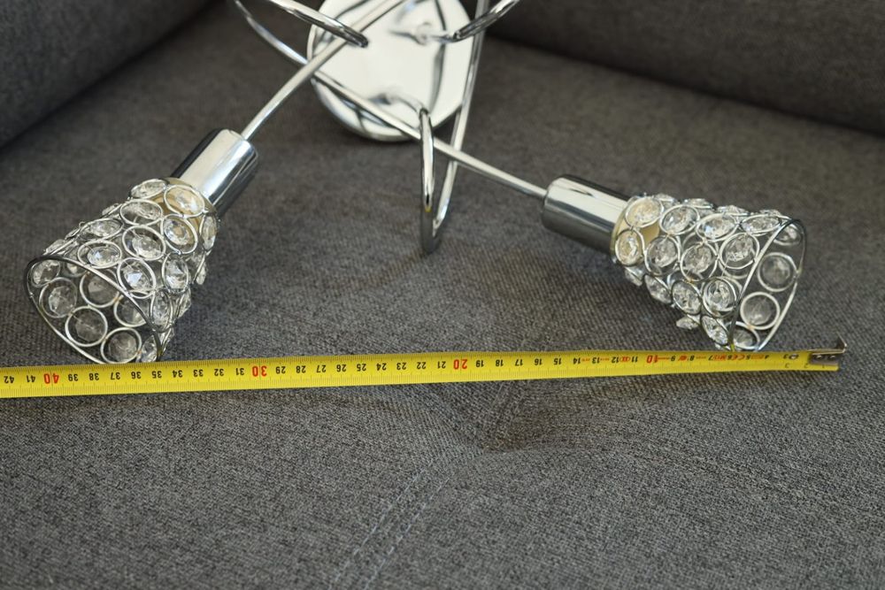 Żyrandol lampa wisząca 3 ramiona kryształki